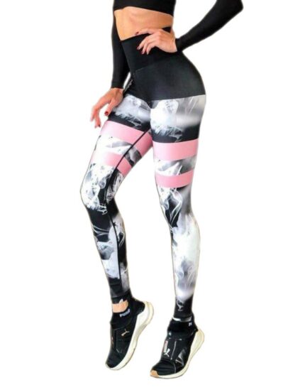 Αθλητικό Κολάν Push Up και Σύσφιξης Lismina 268 Black/Pink
