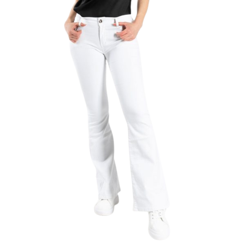 Ελαστικό παντελόνι καμπάνα DB-159 White – Κολάν για casual αλλά και  ξεχωριστές εμφανίσεις!
