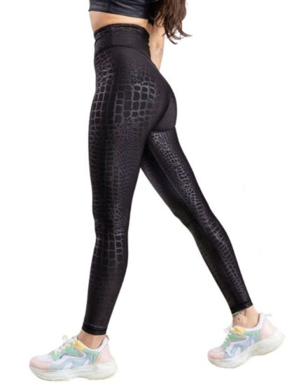 Ψηλόμεσο Κολάν Push-Up και Σύσφιξης "Like Leather" Lismina 1145 Black