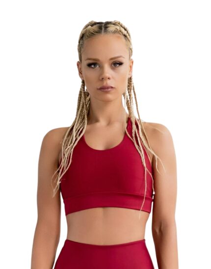 Single Crossed Sport Bra Lismina 124 Red Wine