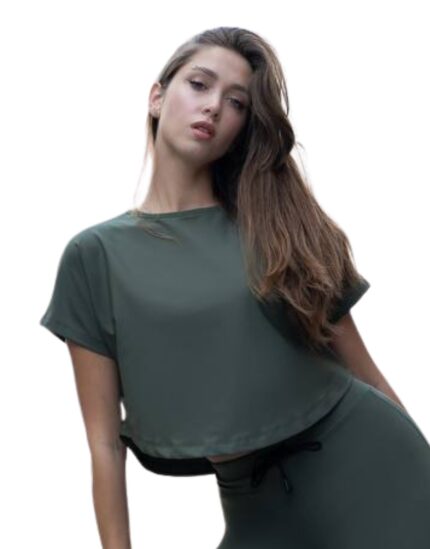 Yoga T-Shirt "Low-High" Lismina 098 Khaki
