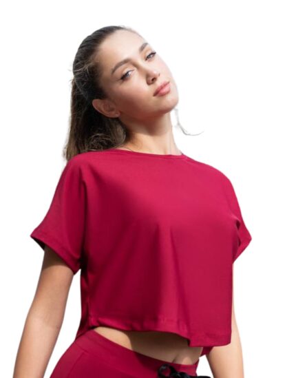 Yoga T-Shirt "Low-High" Lismina 097 Red Wine