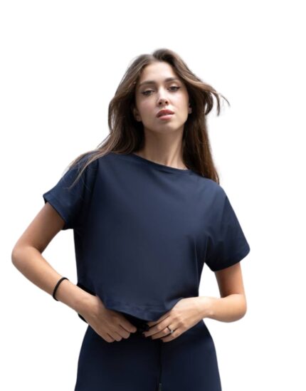 Yoga T-Shirt "Low-High" Lismina 048 Navy Blue