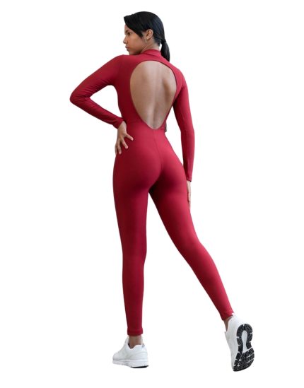 Ολόσωμη, Jumpsuit, Ανόρθωσης, Σύσφιξης, Push-Up, Bodysculpt, Black Jumpsuit, Ολόσωμη Μαύρη, Αθλητική Πλάτη, Red Wine, Μπορντό