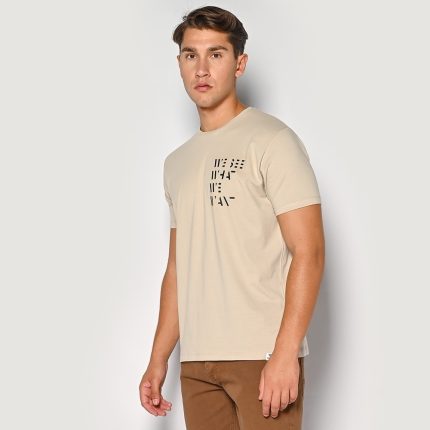 ΑΝΔΡΙΚΟ T-SHIRT BROKERS BEIGE ΜΕ ΣΧΕΔΙΟ